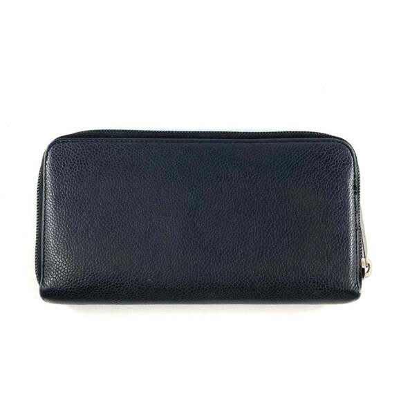 CHANEL Authentic Black Caviar Leather Logo Wallet